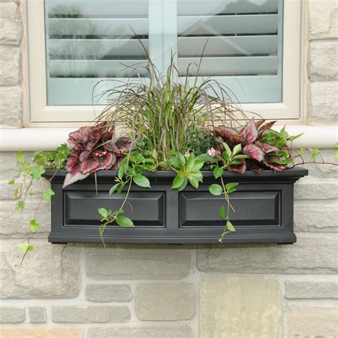 black metal window flower boxes|black wooden window boxes.